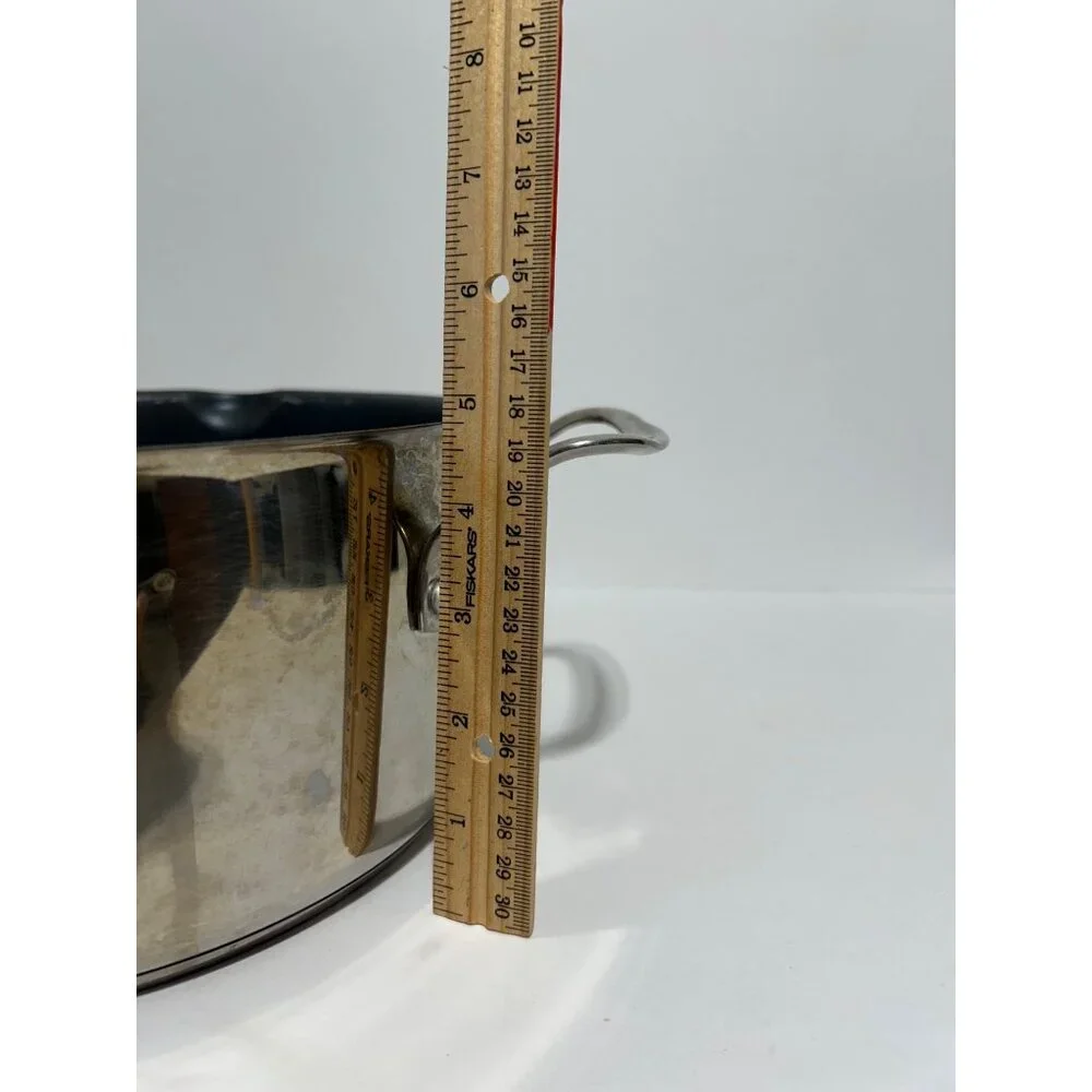 Princess House 5 Qt Stainless Steel Saucepan With Glass Lid & Pour Spouts